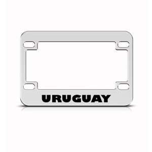 Uruguay Flag Metal Motorcycle Bike license plate frame Tag Holder
