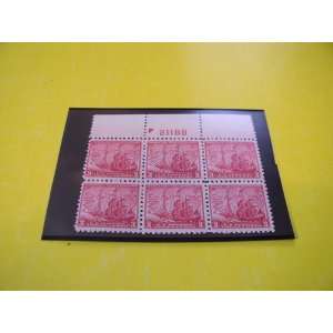 US Postage Stamps, 1934, Maryland Tercentenary, Plate Block of 6, S 