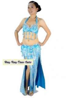NEW Belly Dance Costume Bra Top+Hip Belt+Skirt, 3 pics  