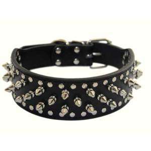 Hot Black Dog Spiked Studded Leather Collar Spikes 25  