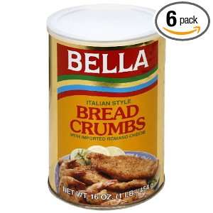 Bella Italian Bread Crumbs, 16 ounces (Pack of6)  Grocery 