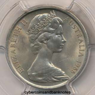 AUSTRALIA   1966 10c, Elizabeth II   PCGS MS63  