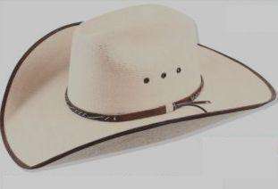 Ponderosa Fine Weave Cowboy Hat w/brown trim  