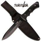 IRC Survivor Black Pakkawood Handle Fixed Blade Hunter Knife