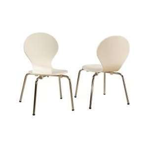  Set of 2 White and Chrome Activity Chairs