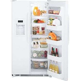 25.3 cu. ft. Side by Side Refrigerator   White  GE Appliances 