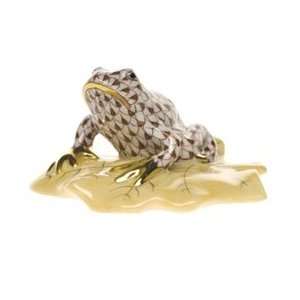  Herend Frog on Lily Pad Chocolate Fishnet