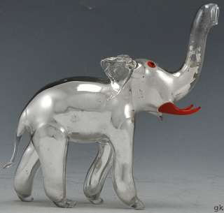 Unusual Antique Mercury Glass Hand Blown Elephant Figurine  