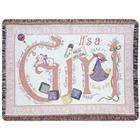Simply Home Its a Girl New Baby Pink Celebration Afghan Throw Blanket 