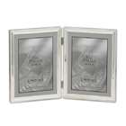   Frames Polished Silver Plate 5x7 Hinged Double Picture Frame   Bead