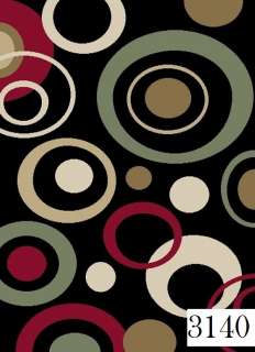 Black Circles Modern Design Area Rug   Carpet (BEST 4 SIZES 2X8, 4X6 