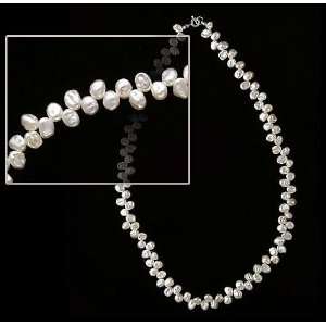   Pearl White Necklace With Sterling Silver Clasp Arts, Crafts & Sewing