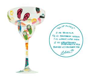  Lolita Hand Painted Margarita Glass Flip Flop NEW 704519696432  