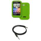 EMPIRE Stereo Aux Cable+Neon Green Soft Silicone Case Skin Cover for 