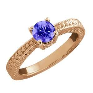  0.45 Ct Round Purple Amethyst 14k Rose Gold Ring Jewelry