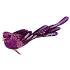 VCO Pack of 6 Regal Purple Beaded Clip On Bird Figure Christmas 