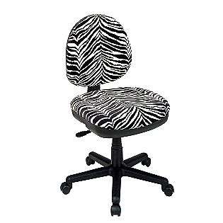  Contemporary Adjustable Swivel Chair with Flex Back   Zebra Animal 