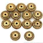 FindingKing Bali Saucer Beads Antique Gold Plated 9mm Approx 12
