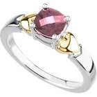 Gems is Me 14K Two Tone Gold Antique Square Cushion Cut Pink 