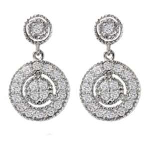 pompeii3real 50ct pave set antique round diamond dangle earrings 10k