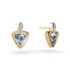 Jewels For Me 14K Yellow Gold Genuine Trillion Aquamarine earrings