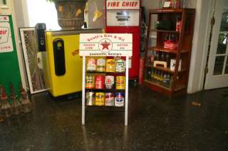 TEXACO Gas Station Oil Can Rack Display for 12 Cans  