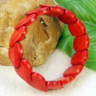 Unique Red Stone turquoise Beads Gem Wristband Bracelet  