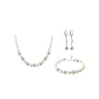 Gems Avenue pearls Ball CZ Accent Silver Necklace