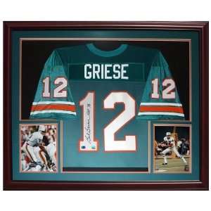  Bob Griese Autographed Uniform   Teal #12 Deluxe Framed 