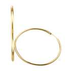   Yellow Gold Small Endless Hoop Huggie Earrings .5 , 1/2 inch diameter