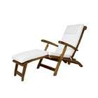 All Things Cedar Outdoor Patio Steamer Chair Cushion   White