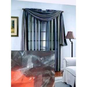   Voile Curtain Set With Scarf Ombre Blue/Grey 95L