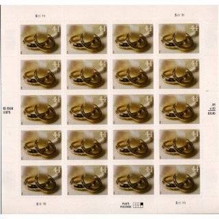 ANNIVERSARY ~ WEDDING RINGS #4397 Pane of 20 x 44¢ US Postage Stamps