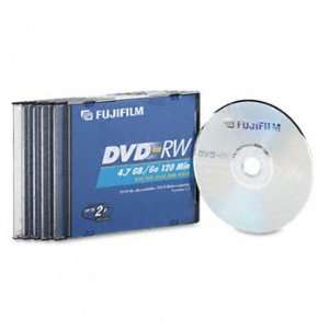  Fuji Dvd Rw Discs 4.7gb 2x W/Jewel Cases Silver 5/Pack 
