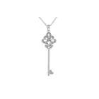   Diamond Key Necklace in 14k White Gold with 14k White Gold Chain