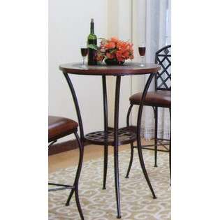 Southern Enterprises Inc. Metal Dining Table with Slate Top in Dark 