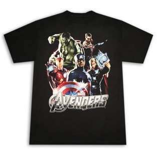 Avengers Marvel Heroes Black Graphic Tee Shirt 