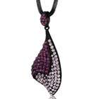 Peora Twinkling Shell Design Amethyst and Pink Swarovski Crystal 