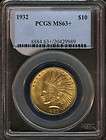 1932 PCGS MS63+ INDIAN HEAD GOLD EAGLE TEN DOLLAR COIN G$10 NA48
