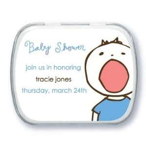  Personalized Mint Tins   Blue Screaming Baby Shower Mint 