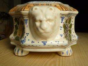 Jardiniere Italian Ceramic Heads of Lions or 19x12x8  