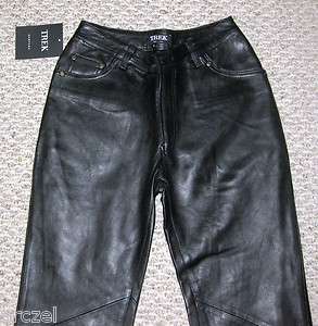 Womens Black Soft Lamb Leather Pants Size 4 NEW  