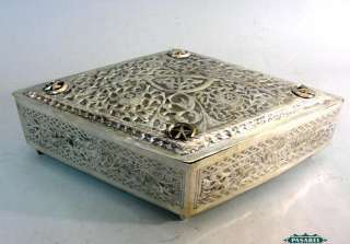Persian Silver Rhombus Jewelry Box / Casket Iran Ca1900  