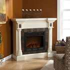 SEI Carrington Faux Slate Convertible Ivory Electric Fireplace