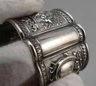   Victorian Coin or Sterling Solid SILVER NAPKIN RING Game Birds/Grapes