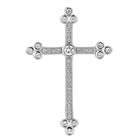   Silver Micro Pave CZ Cross Necklace Pendant 7/8 inch x 1 1/4 inches