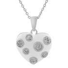 SilverBin Sterling Silver White Enamel CZ Heart Necklace