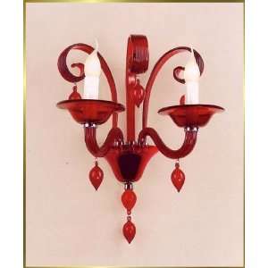   Sconce, ML 1140, 2 lights, Red, 16 wide X 14 high