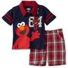 Sesame Street Baby Boys Infant Elmo Woven Polo And Short Set