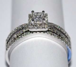 6CT DIAMOND WEDDING SET 14K WHITE GOLD ENGAGEMENT RING + BAND 